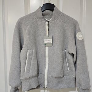 Canada Goose Sierra Fleece Bomber NWT Silver Birch Small Jacket Women